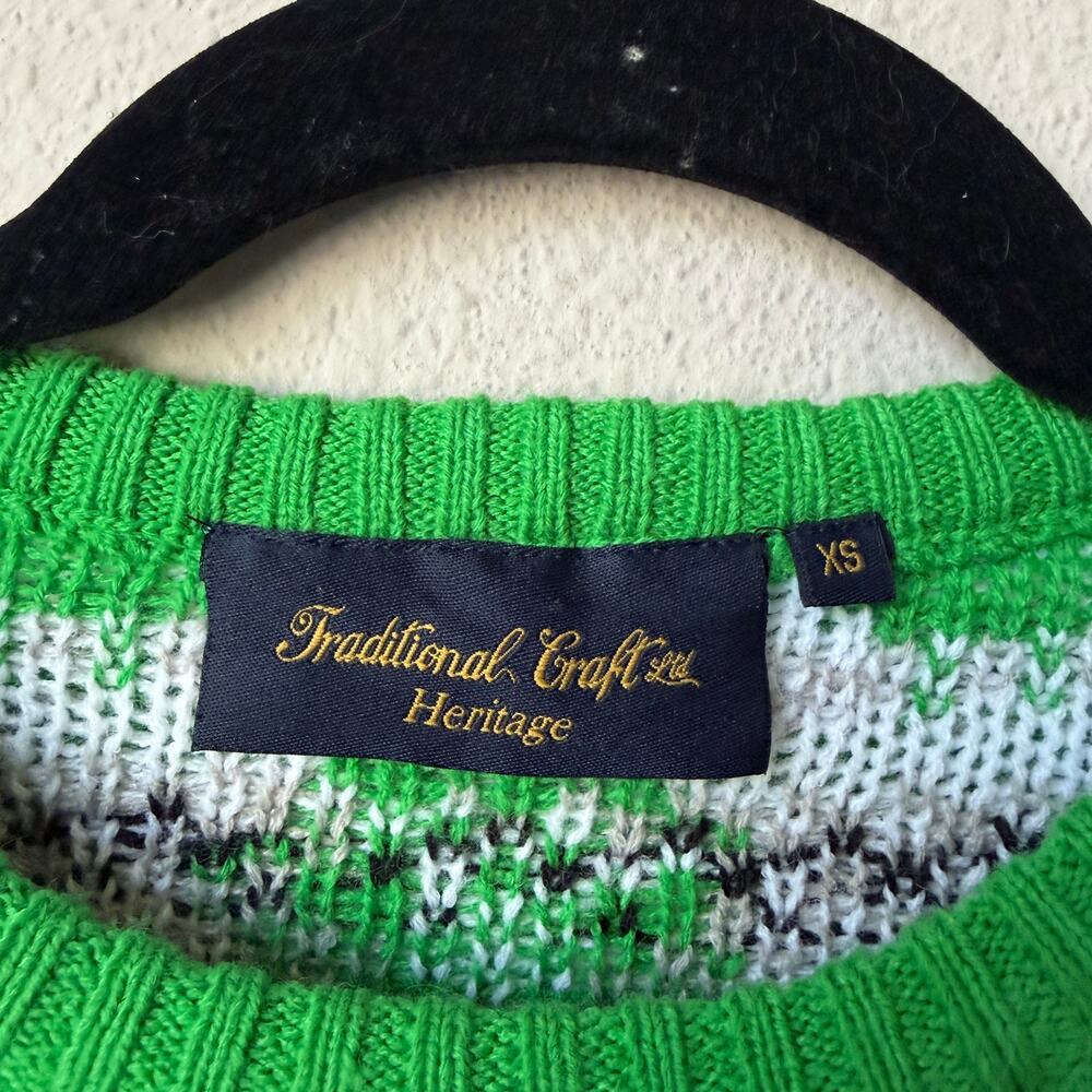 Traditional Craft Heritage Green Irish Sheep Sweater Size XS - Picture 3 of 4